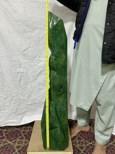 25KG Huge Green Nephrite Jade Freefrom Polished Handmade For Decoration Gemstone - Picture 12 of 15