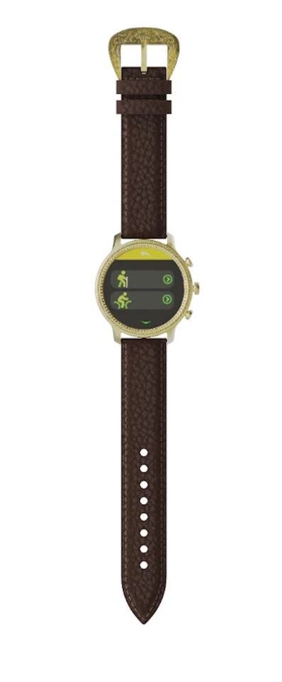 Умные мужские часы Wrangler WRZ20L-245PB золотистые с коричневой шагреневой поверхностью - НОВЫЕ - Изображение 4 из 4