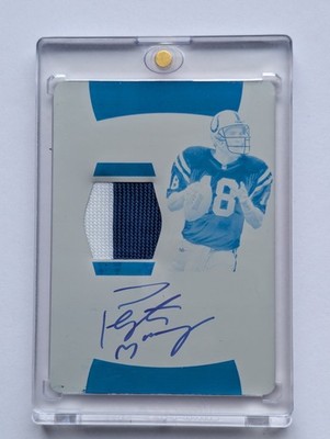 Peyton Manning 2021 National Treasures 1/1 Printing Plate Patch Auto Colts