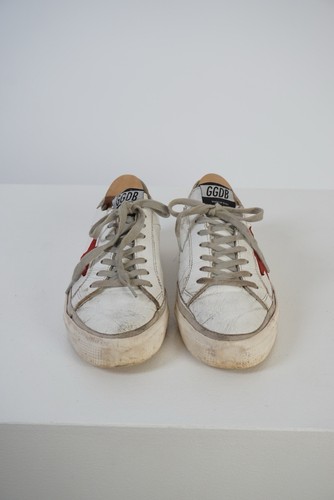 Golden Goose May Sneakers White Leather With Red Star Size EU39/ US9 Authentic - Picture 2 of 24