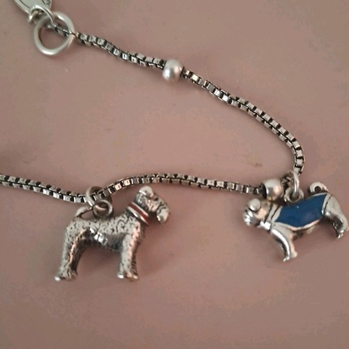 Cath Kidston silberfarbenes Hundearmband Labrador Stanley Westie Bulldogge passt auf 7 Zoll - Bild 3 von 13