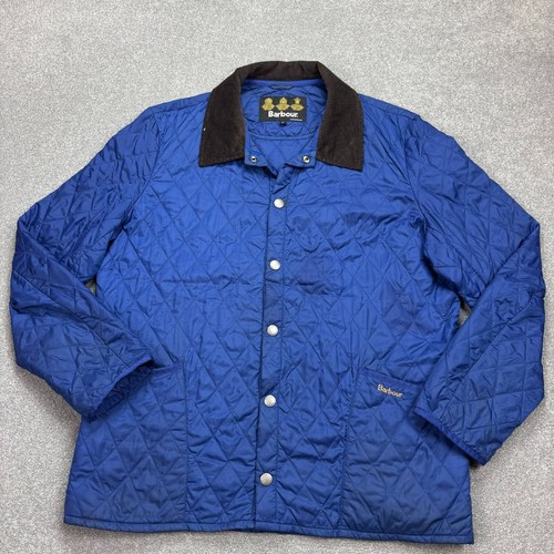 Barbour Jacket Adult Large Blue Quilted Country Field Hunting Coat Men - Picture 2 of 10