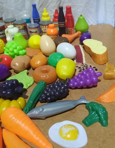 Plastic Play Food & Shopping Basket Bundle Job Lot Imaginative Play Kids Toy  - Picture 6 of 11