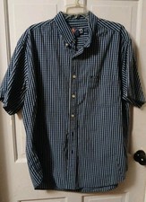 Chaps Ralph Lauren Men's Blue Plaid SS Button Down Dress Shirt Sz XL