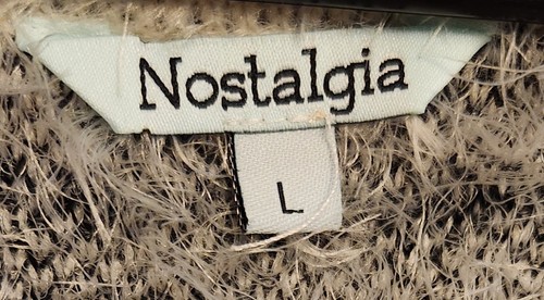 Nostalgia Ivory and Black Soft Cozy Fuzzy Pullover Sweater Aztec Print Large L - Picture 2 of 2