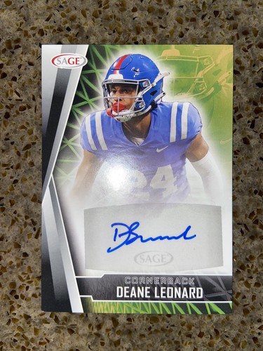 2022 Sage High Series Football Base Auto #A-DL Deane Leonard - Mississippi - Bild 1 von 3