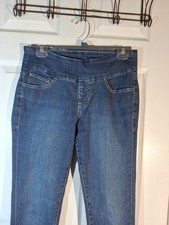 JAG Medium Wash Pull On Straight Leg Denim Jeans Sz 6 32X29.5 High Rise Skinny