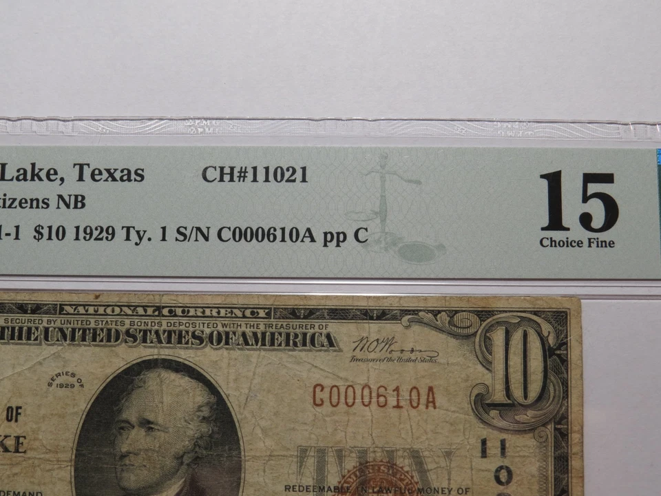 $10 1929 Sour Lake Texas TX National Currency Bank Note Bill Ch. #11021 F15 PMG - Image 3 of 4