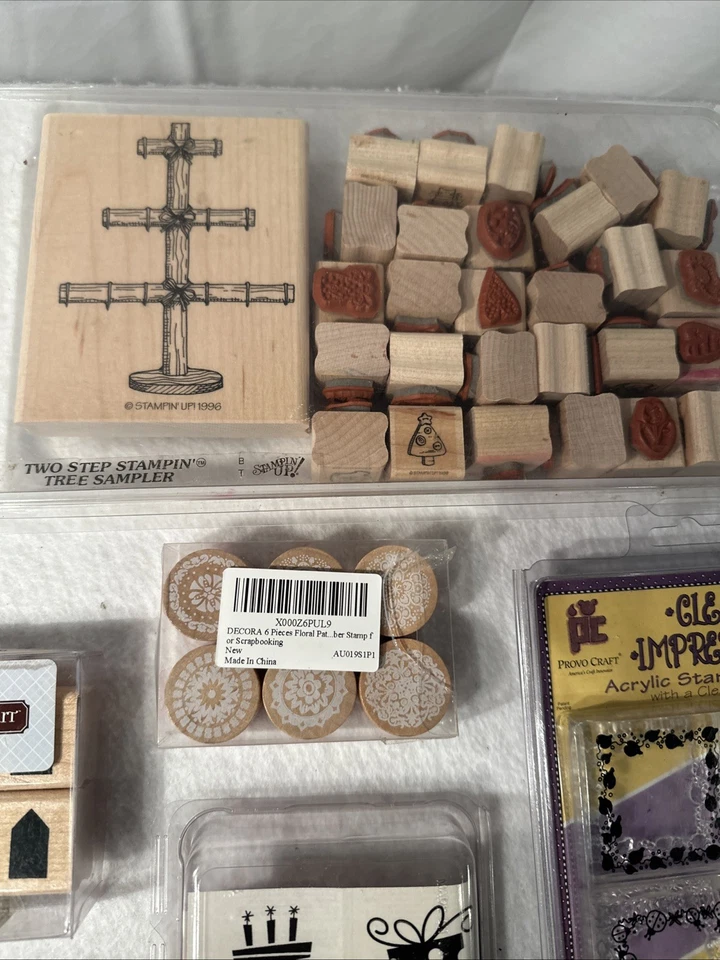 Lot Of 6 Sets Rubber Stamps Crafters Wood & Acrylic Mounted Most New - Image 4 of 4