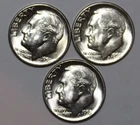 (3) Roosevelt Dimes - 1955D 1955P 1955S - #9657D - FREE SHIPPING