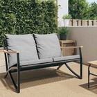 Patio Chairs with Cushions Seating Outdoor Garden Furniture Black Steel vidaXl