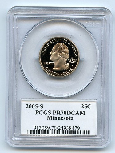 2005 S 25C Clad Minnesota Quarter PCGS PR70DCAM - Picture 2 of 2