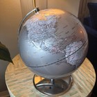Torre & Tagus Silver Desktop Globe Chrome Base 13” Modern Design & Decorative