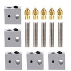 5pcs Stainless Steel Extruder Throat Tube and 5pcs 0.4mm Brass Extruder