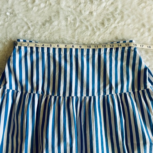Old Navy Blue Stripe Drop Waist Midi Skirt Minimalist Cotton Casual - Large - Bild 3 von 5