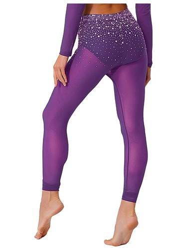 Womens Trousers Yoga Dancewear Stage Pants Built-in Briefs Rhinestone Modern - Bild 64 von 95