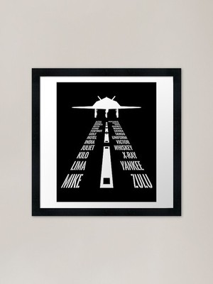 Nighthawk Flying F117 Pilot Phoneti Framed Wall Art Poster Canvas Print Picture