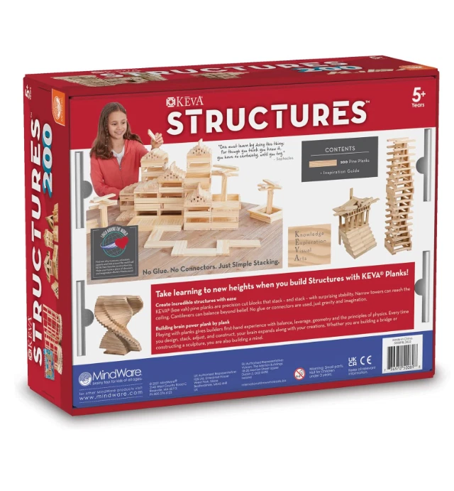 Juego de 200 tablones de construcción de madera KEVA Structures Foto 2 de 4