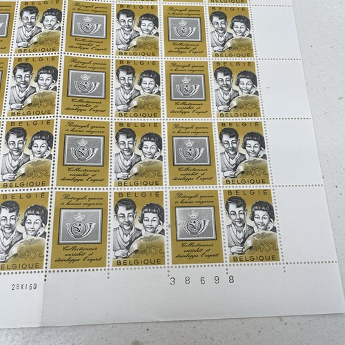 1954 Belgium 40c Sheet Stamp Collecting. MNH. 30 Stamps. - Picture 5 of 8
