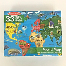 World Map Floor Puzzle 33 Piece 3ft X 2ft Melissa Doug NEW SEALED