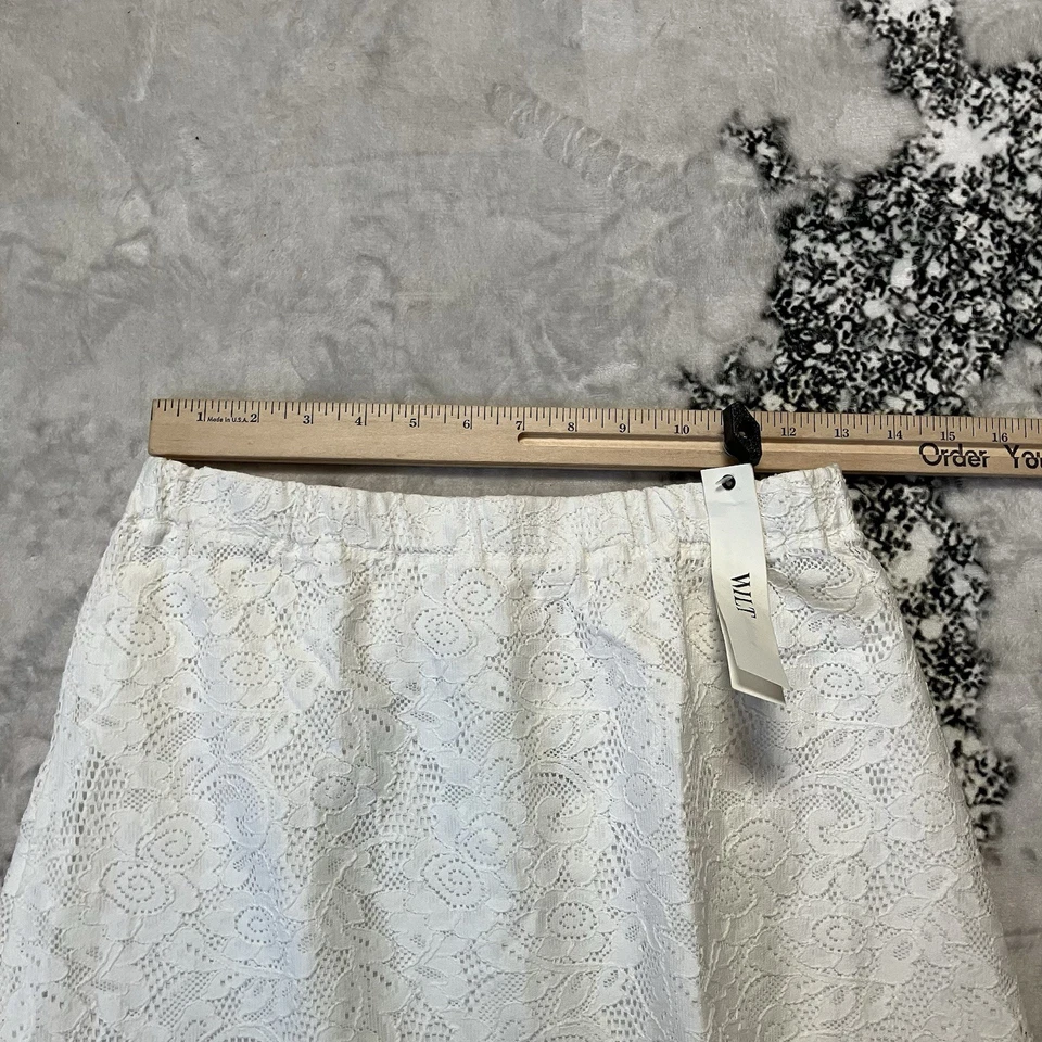 Увядание юбка женщин размер XS белый трапециевидный кружевной юбка частичная подкладка чистый кромки - Изображение 2 из 4