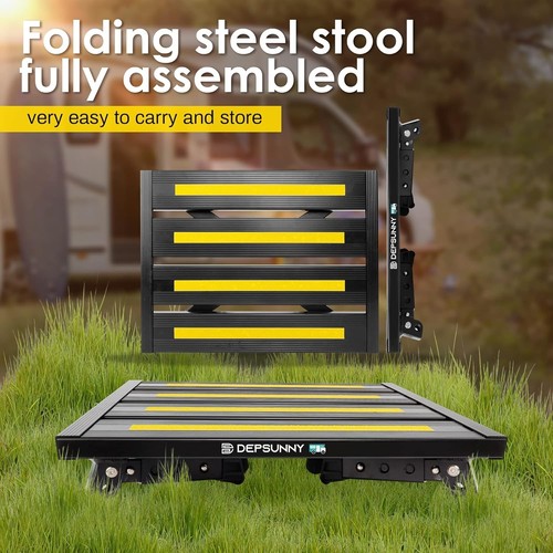 Lightweight Aluminum RV Step Stool - Adjustable & Non-Slip Safety Features - Picture 6 of 10