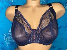 Elomi EL8900 Matilda Navy Blue Pink Polka Dot Plunge J Hook Underwire Bra 40DD