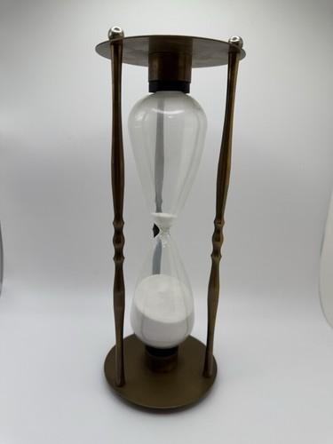 Vintage große 10" Messing Maritime Sanduhr Timer
