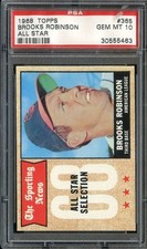 1968 TOPPS #365 BROOKS ROBINSON PSA 10 ORIOLES AS HOF