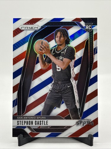 2024-25 Prizm Stephon Castle Red White And Blue Prizm #234 Rookie RC ROY