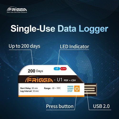 10Pack Temperature Data Logger Disposable Temperature Recorder 28800 Points USB - Picture 4 of 7
