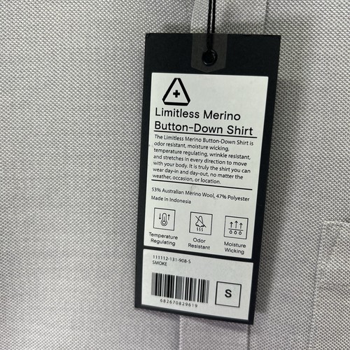 Western Rise Shirt Mens Small Smoke Gray Limitless Merino Wool Button Down - Picture 4 of 10