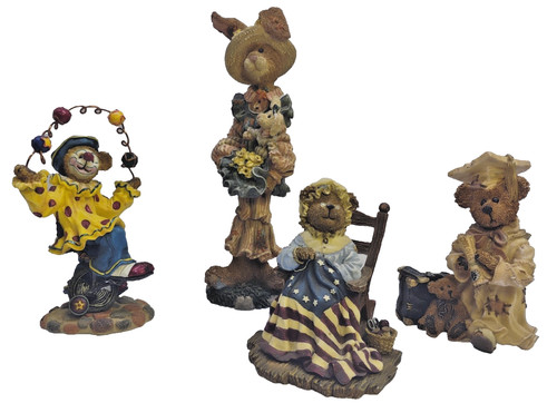 Boyds Bears And Friends Collection Set Of 4 Clown, America, Graduate & Prudence