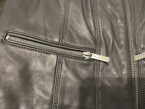 MICHAEL Michael Kors Woman Vintage Leather Jacket M Gray - Picture 7 of 8