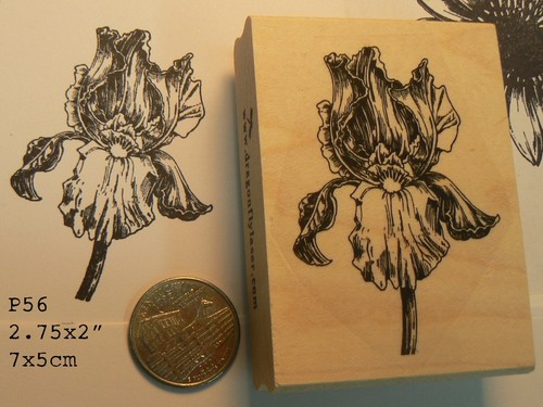Iris flower rubber stamp P56 - Picture 1 of 2