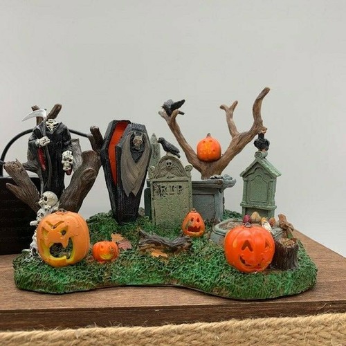 LEMAX Spooky Town Grim Reaper Graveyard Lighted Table Accent Decoration w/ Box - Picture 4 of 5
