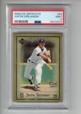 JUSTIN VERLANDER 2006 UPPER DECK ARTIFACTS ROOKIE CARD #63 RC PSA GRADED MINT 9