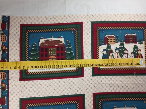 Navidad muñeco de nieve acolchado almohada 4 cuadrados patrón panel de costura nuevo corte y costura - Imagen 9 de 11