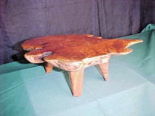 Live Edge Wood Bonsai Tree Stand Three Legged Signed