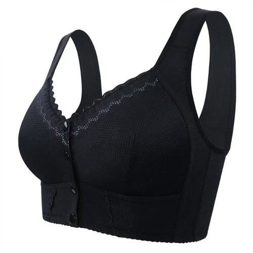 US Senior Women's Wirefree Bras Snap Front Button Closeure Cotton Bra - Picture 13 of 16