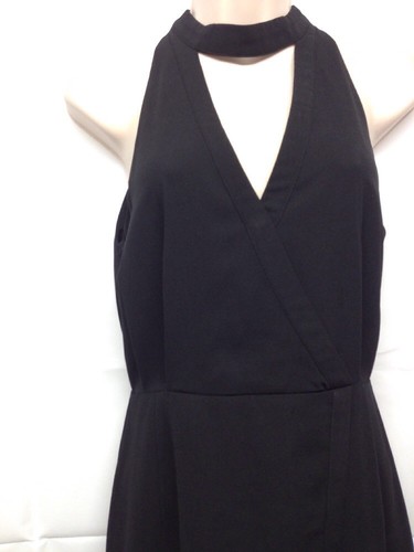 Vestido Keepsake Negro Sombras Halter Ajustado Sin mangas Ranura Frontal Talla S G8 - Imagen 2 de 12