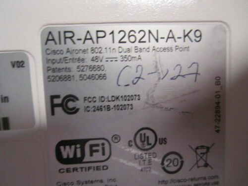 Cisco AIR-AP1262N-A-K9 802.11n access point with 6 antennas + AC ADAPTER-- - Picture 7 of 11