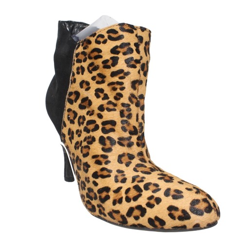 Express Gr. 9M Gepardenmuster echtes Kalbshaar Kunst-Wildleder Reißverschluss Knöchelabsatz Stiefeletten - Bild 1 von 10