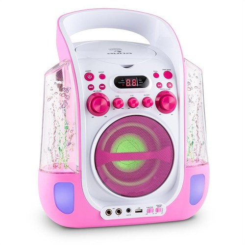 Karaoke Anlage System Maschine Set CD USB Mikrofon Musik Anlage Leuchtend Pink - Bild 2 von 11