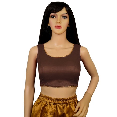 Women's Sari Blouse With Gota Lace Designer Choli Padded Sticthed Crop Top Choli - Picture 8 of 102