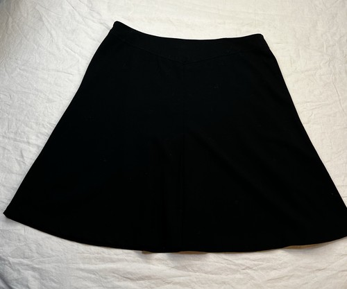 Falda De Colección GEORGE Talla 18 Mezcla de Lana Negra Acampanada Pliegues Delantero/Trasero Yugo Midi Hierro - Imagen 2 de 10