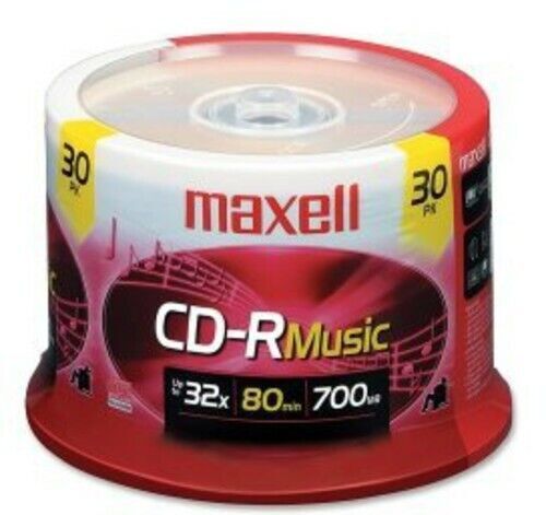 WB Maxell 625335 CDR-80 MUSIK GOLD CD beschreibbare Discs 32X 700MB 80 min 30er-Pack - Bild 1 von 1