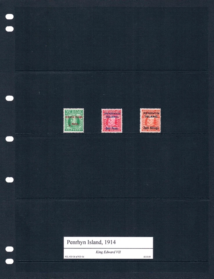 $113,85 Scott значение - 1914 PENRHYN ISL король Эдуард VII CV MNH NH UMM - Изображение 2 из 4