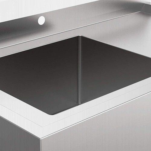 304 Stainless Steel Utility Sink with Drainboard Workbench Sink Commercial Sink - Picture 5 of 9