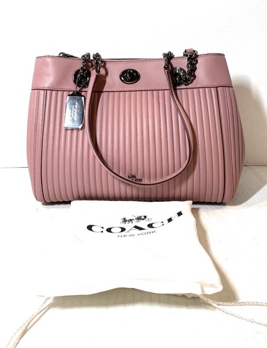 Borsa a tracolla Coach donna Turnlock Edie trapuntata pelle rosa polvere nuova - Foto 8 di 10